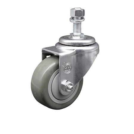 Service Caster 3'' Gray Polyurethane Creeper Swivel 1/2'' Threaded Stem Caster CREE-SCC-TS20S314-PPUB-121315